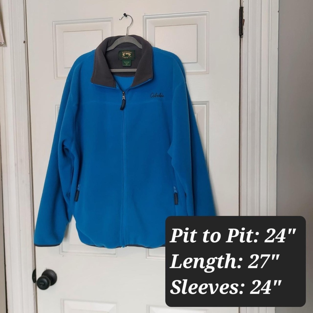 Stillwater Supply Co Mens Blue Full Zip Fleece Jacket Cabelas Size M